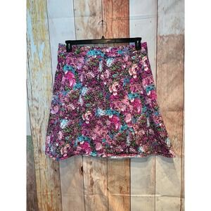 lane bryant stretch cotton floral flared skirt